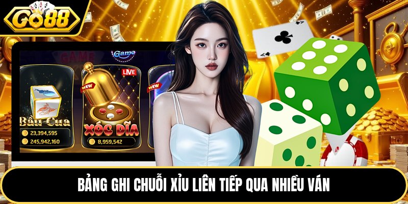 Bảng ghi chuỗi xỉu liên tiếp qua nhiều ván