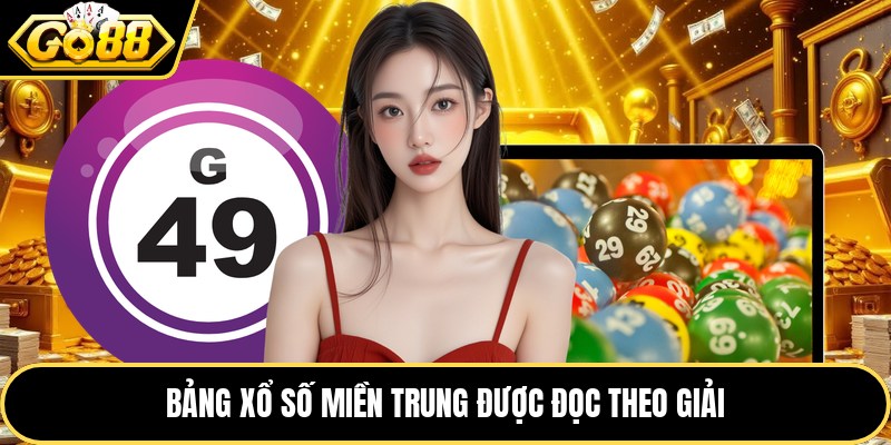 Bảng xổ số miền trung được đọc theo giải